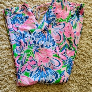 Lilly Pulitzer Pink and Blue Floral Pants